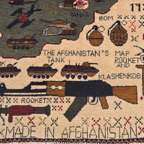 Afghanistan War Rug - Soviet Exodus