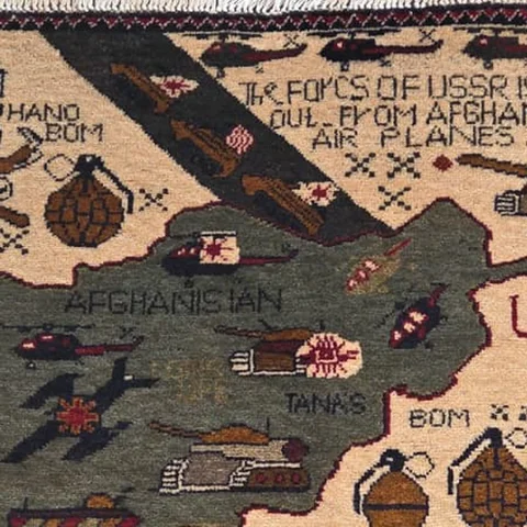 Afghanistan War Rug - Soviet Exodus