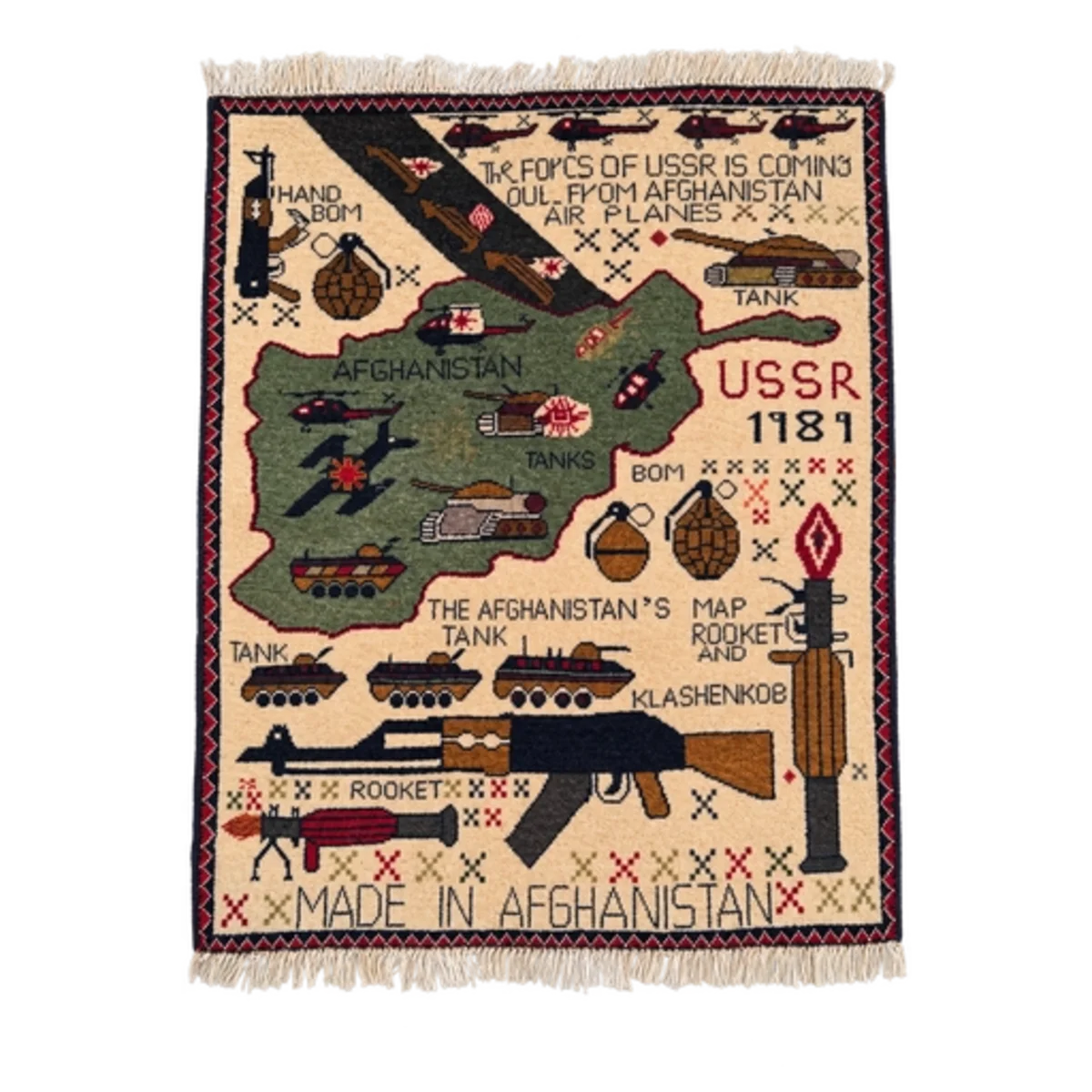 Afghanistan War Rug - Soviet Exodus