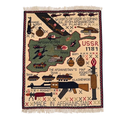 Afghanistan War Rug - Soviet Exodus